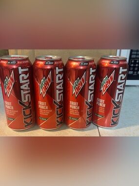 Mtn Dew Kickstart Fruit Punch - Red Can x 4